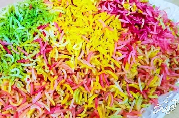 طرز تهیه برنج رنگی رنگی برنج رنگی رنگی